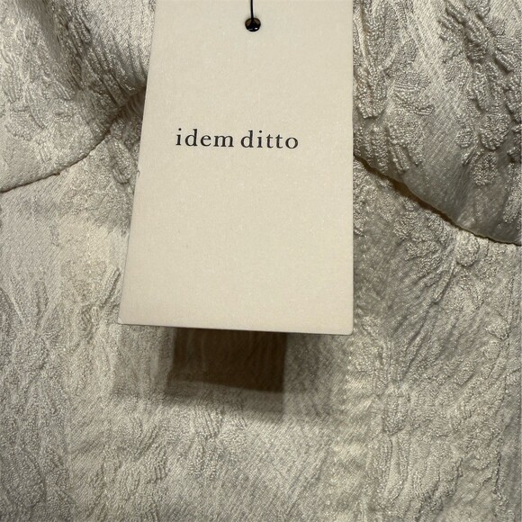 Idem Ditto Dress Womens Size S cream Floral Jacquard Bow Fit & Flare Mini - Picture 4 of 7